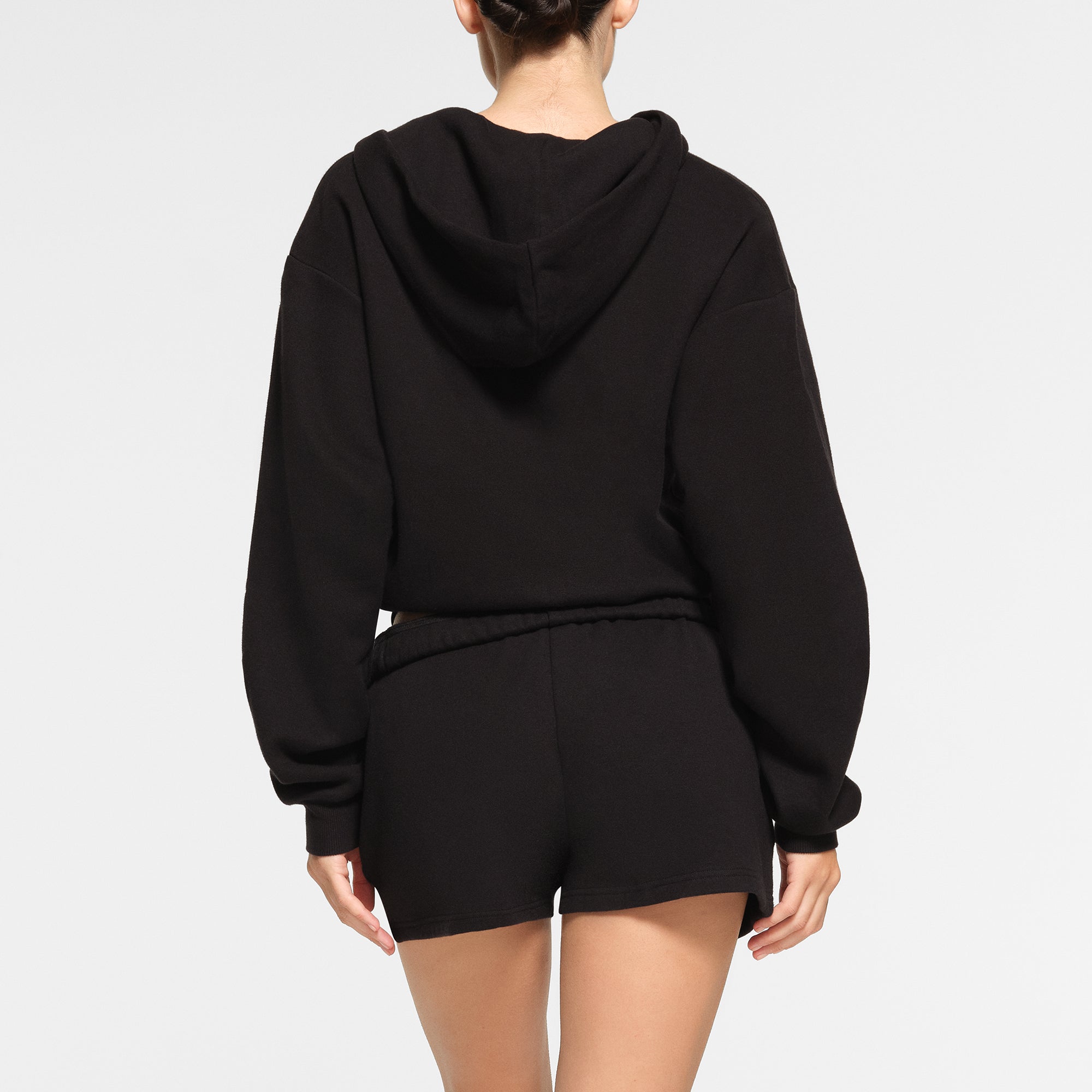 COTTON FLEECE ZIP UP HOODIE | ONYX - Image 4