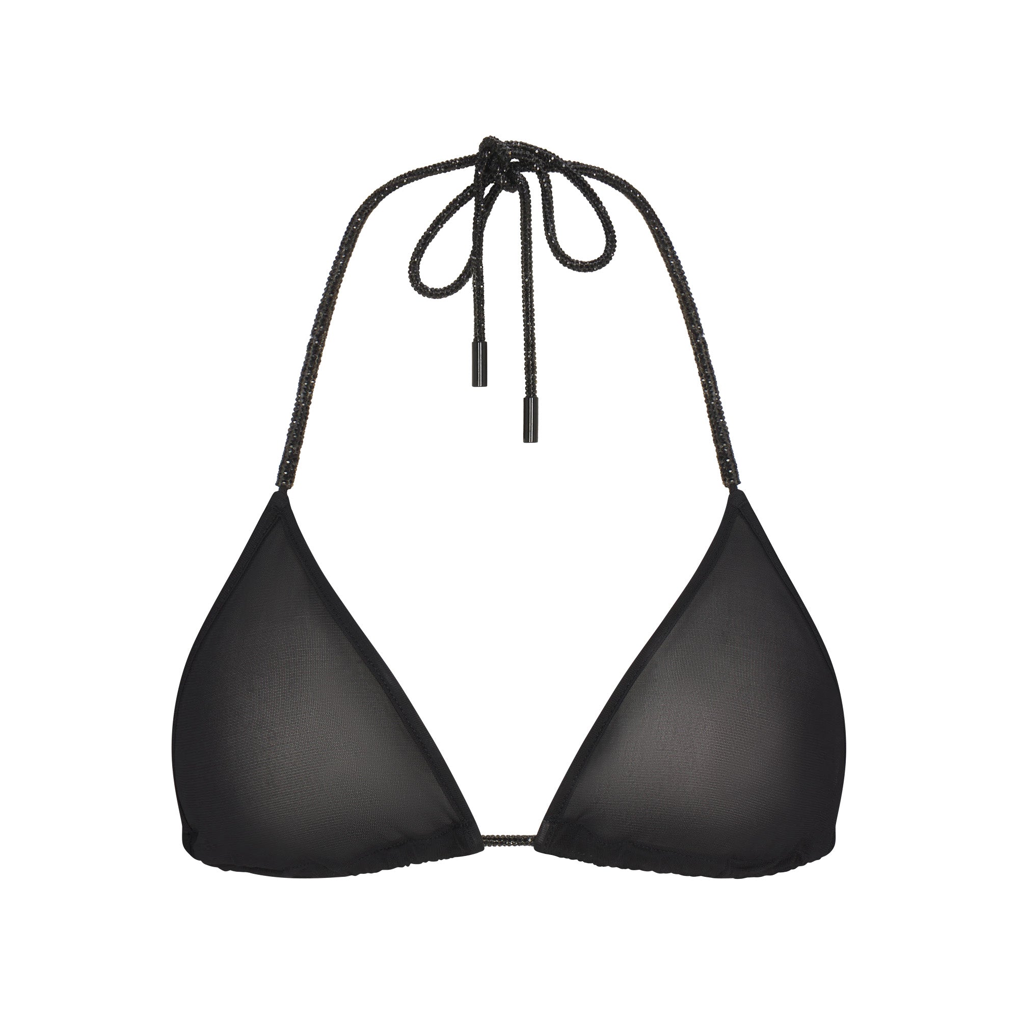 RHINESTONE KNIT TRIANGLE BRALETTE | ONYX