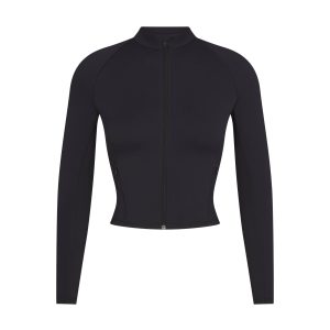NikeSKIMS MATTE MOCK NECK FULL ZIP JACKET | OBSIDIAN