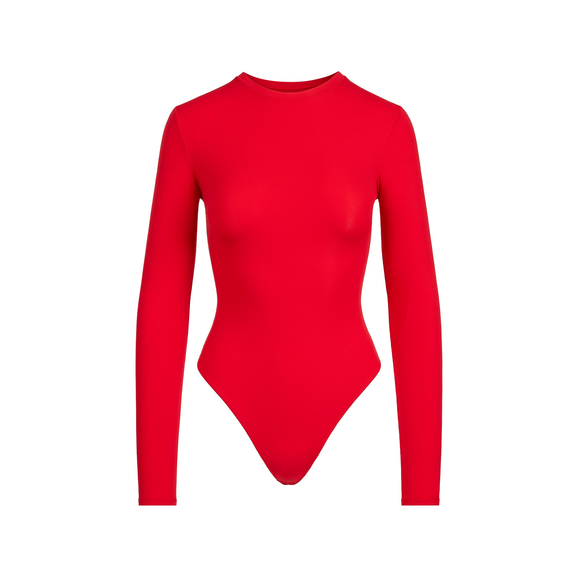 FITS EVERYBODY LONG SLEEVE CREW NECK BODYSUIT | CHERRY