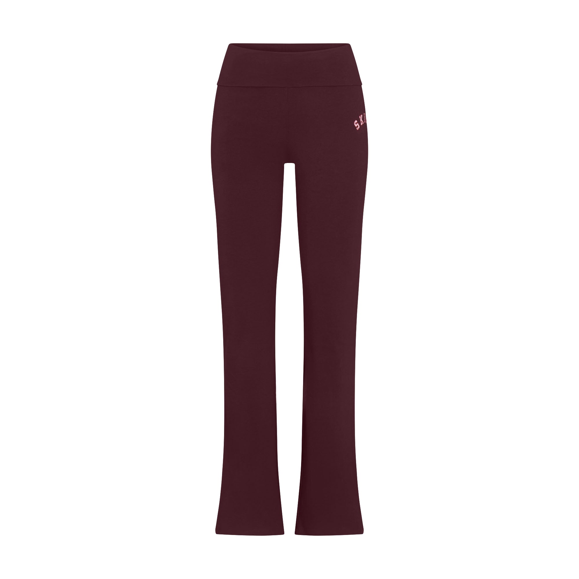 COTTON JERSEY LOGO FOLDOVER PANT | CURRANT ARCHED SKIMS PLAID