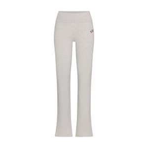 COTTON JERSEY LOGO FOLDOVER PANT | LIGHT HEATHER GREY ARCHED SKIMS PLAID