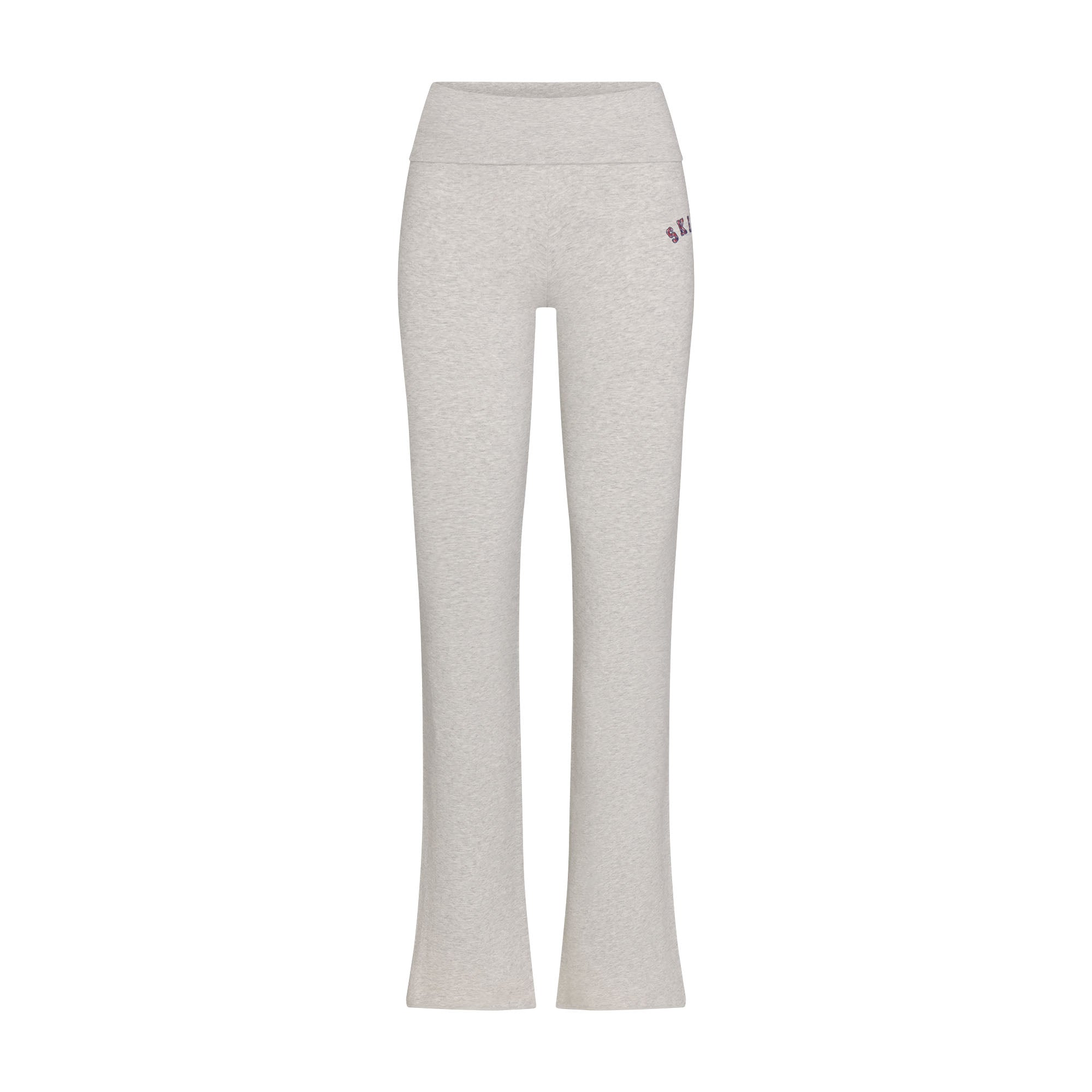 COTTON JERSEY LOGO FOLDOVER PANT | LIGHT HEATHER GREY ARCHED SKIMS PLAID