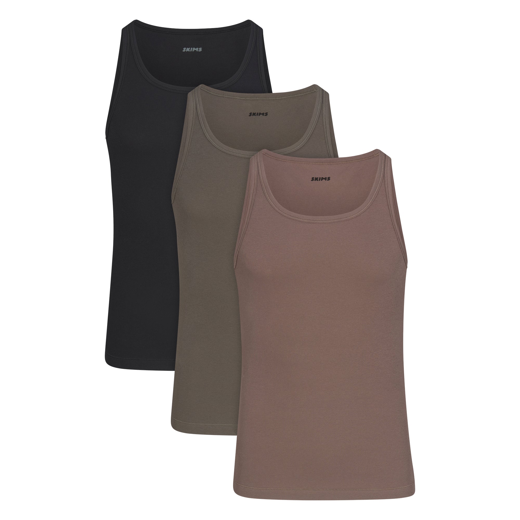 SKIMS COTTON MENS RIB TANK 3-PACK | JUNGLE MULTI
