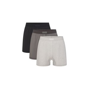 SKIMS COTTON MENS KNIT BOXER 3-PACK | HEATHER MULTI