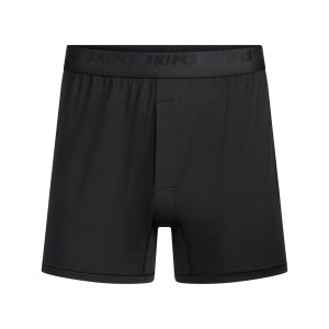 SKIMS STRETCH MENS KNIT BOXER | OBSIDIAN