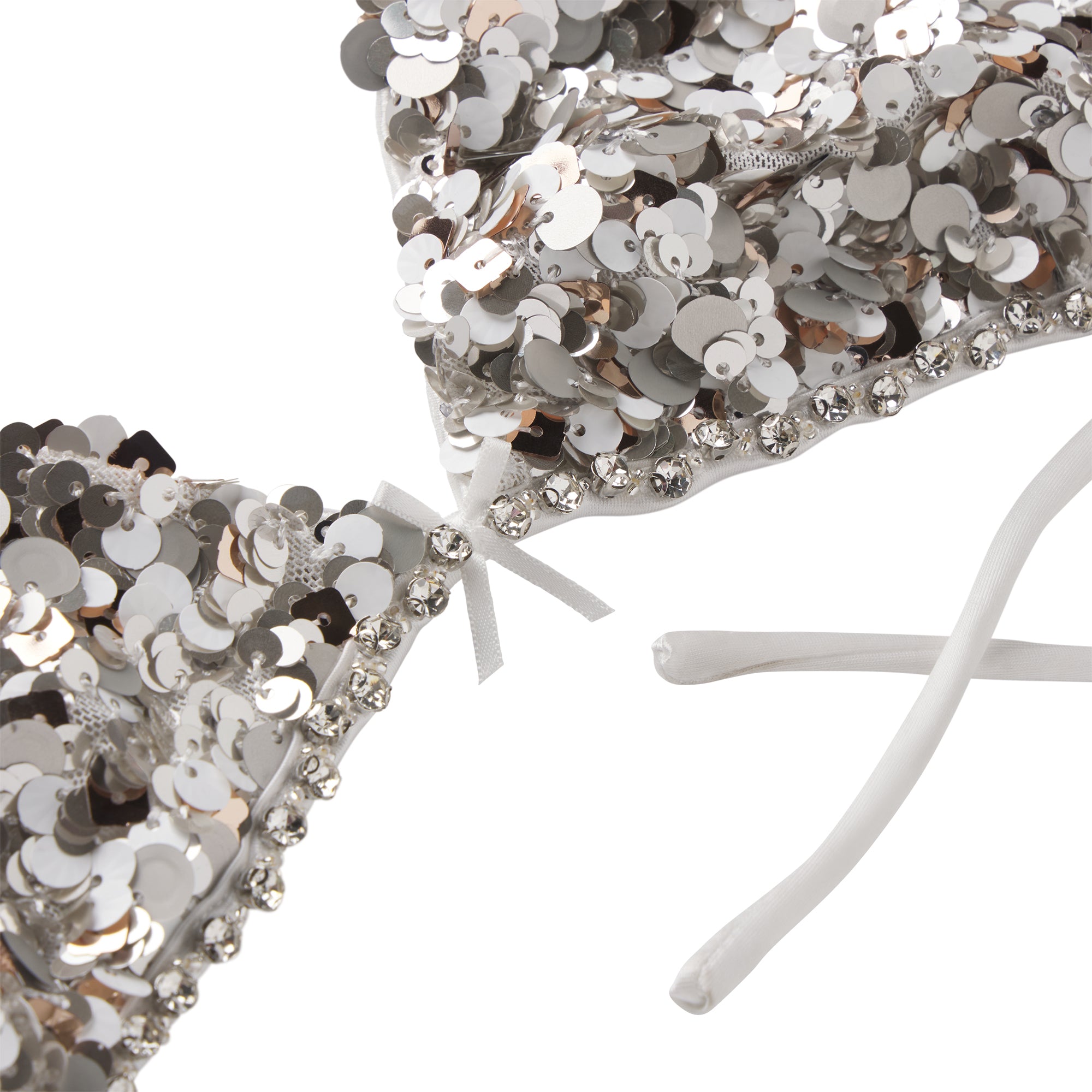 NOVELTY INTIMATES SEQUIN BRALETTE AND HIPSTER SET | SNOW - Image 8