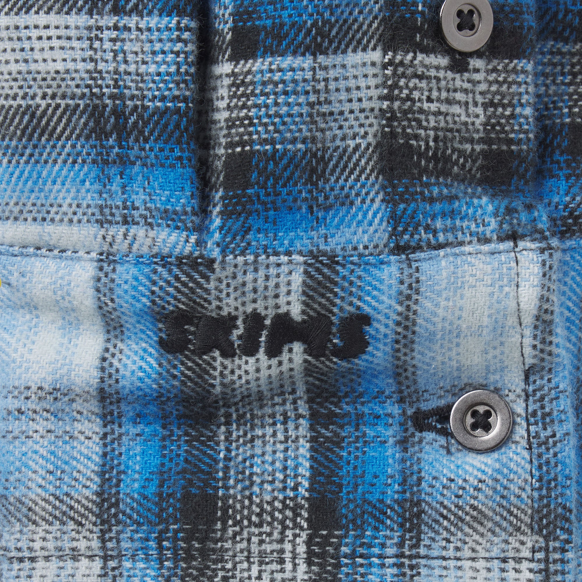 OUTDOOR FLANNEL OVERSIZED HOODED SHIRT | AZURE PLAID - Image 5