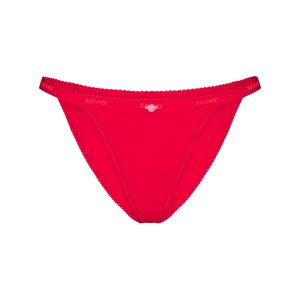 LIGHTWEIGHT COTTON LOGO PICOT STRING BIKINI | RUBY TONAL