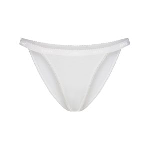 LIGHTWEIGHT COTTON LOGO PICOT STRING BIKINI | SNOW