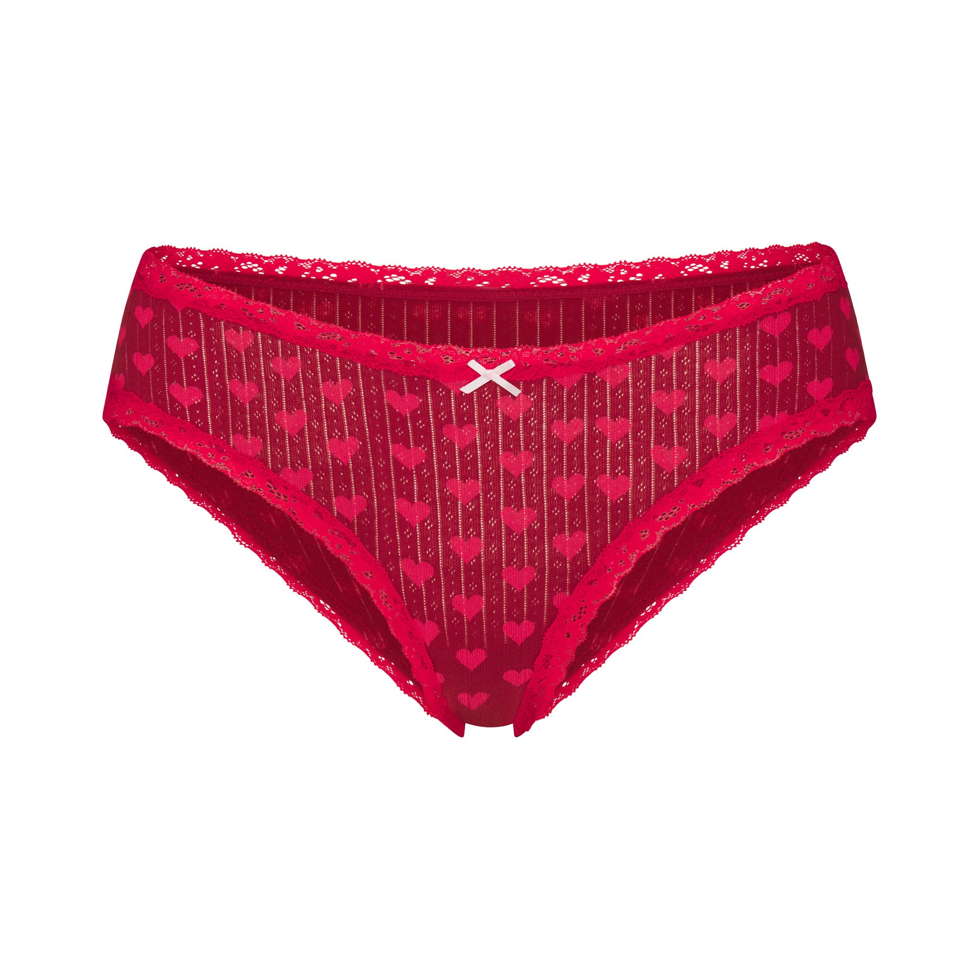 LIGHTWEIGHT COTTON POINTELLE LACE BRIEF | BRICK HEART HALFDROP
