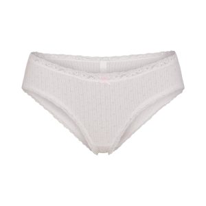 LIGHTWEIGHT COTTON POINTELLE LACE BRIEF | SNOW PEONY PIN DOT