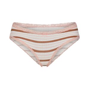 LIGHTWEIGHT COTTON POINTELLE LACE BRIEF | VILLA EGRET RUNWAY STRIPE