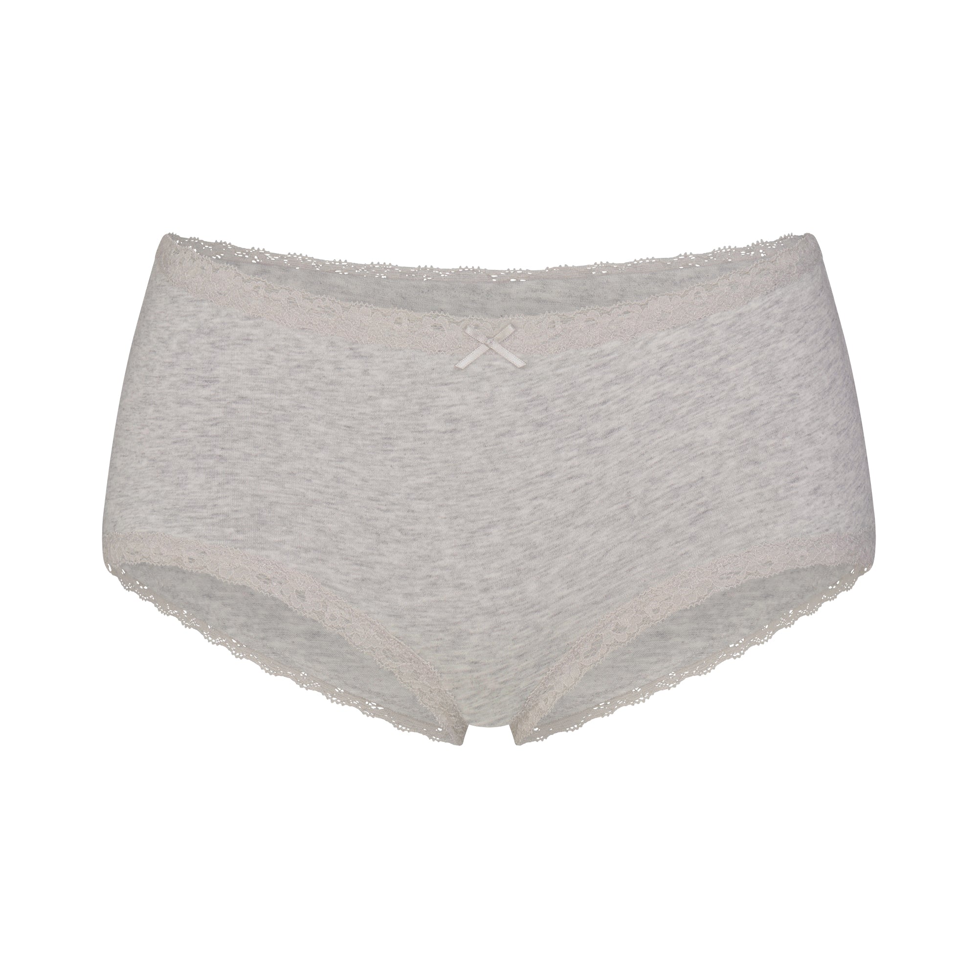 LIGHTWEIGHT COTTON LACE BOY SHORT | LIGHT HEATHER GREY