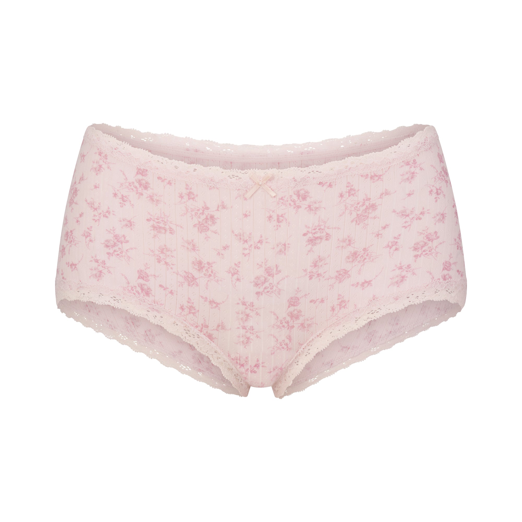 LIGHTWEIGHT COTTON POINTELLE LACE BOY SHORT | BLOOM DAINTY FLORAL