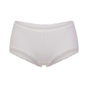 LIGHTWEIGHT COTTON POINTELLE LACE BOY SHORT | SNOW