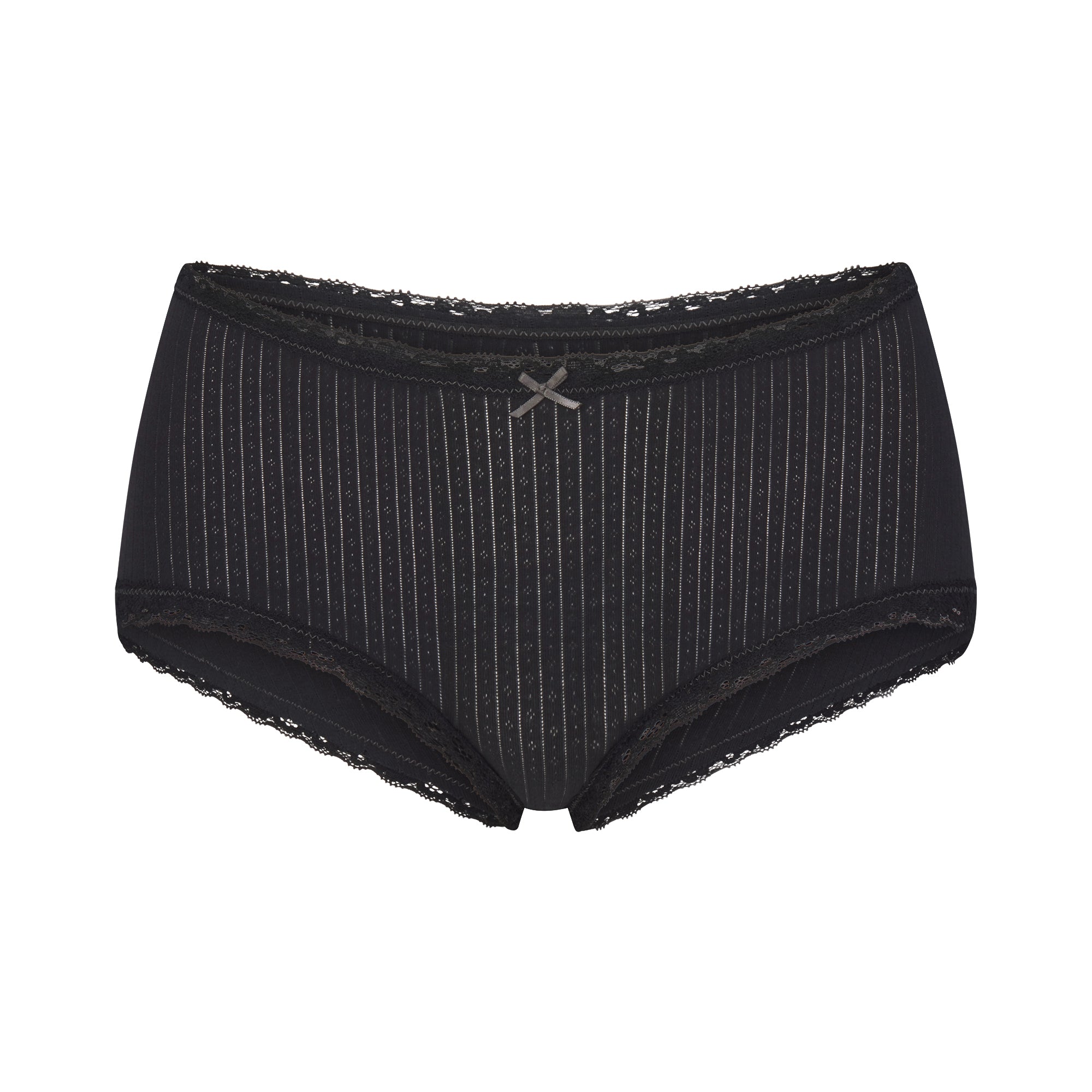 LIGHTWEIGHT COTTON POINTELLE LACE BOY SHORT | SOOT TONAL