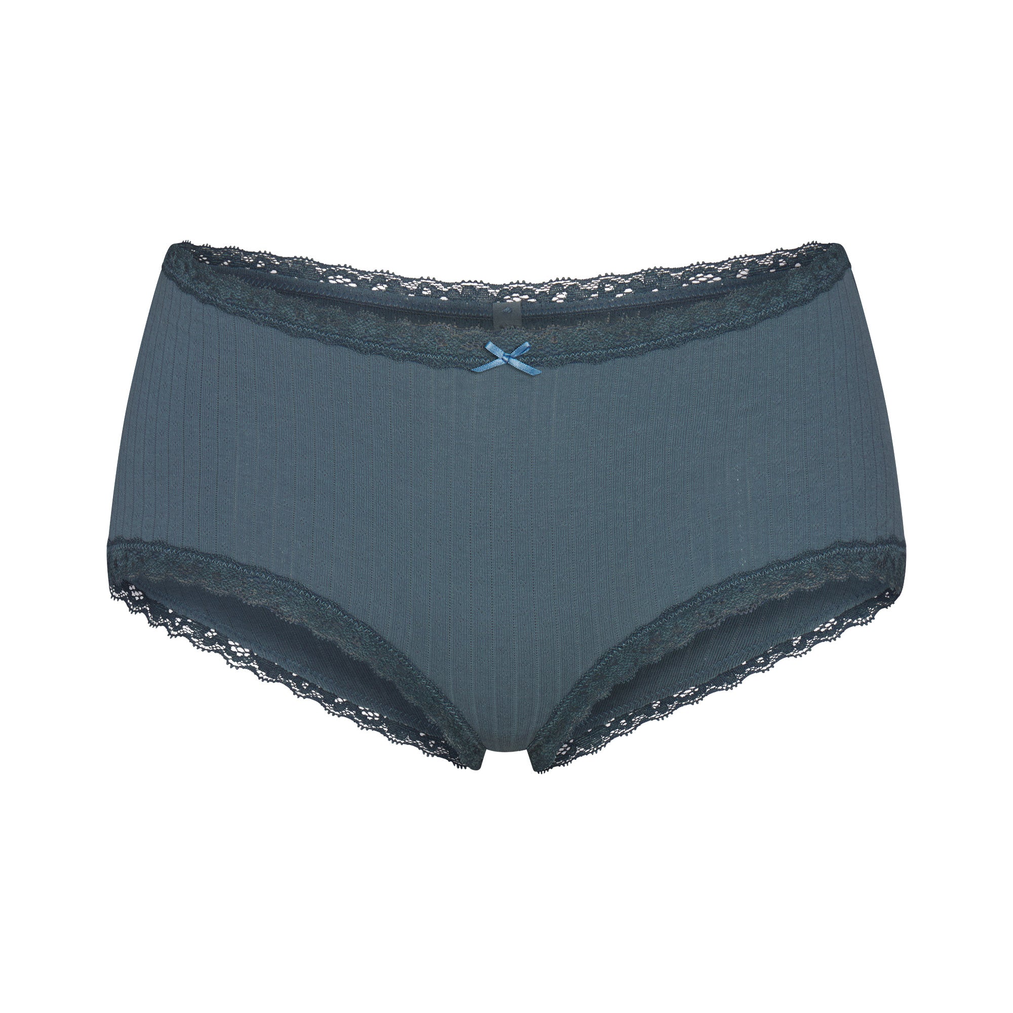 LIGHTWEIGHT COTTON POINTELLE LACE BOY SHORT | ZIRCON TONAL
