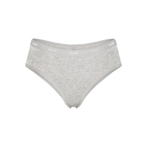 LIGHTWEIGHT COTTON LOGO PICOT HIPSTER | LIGHT HEATHER GREY
