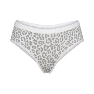 LIGHTWEIGHT COTTON LOGO PICOT HIPSTER | SNOW LEOPARD PRINT
