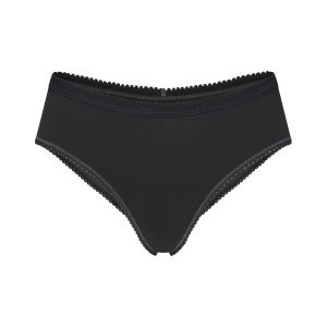 LIGHTWEIGHT COTTON LOGO PICOT HIPSTER | SOOT