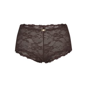 STRETCH LACE BOY SHORT | ESPRESSO