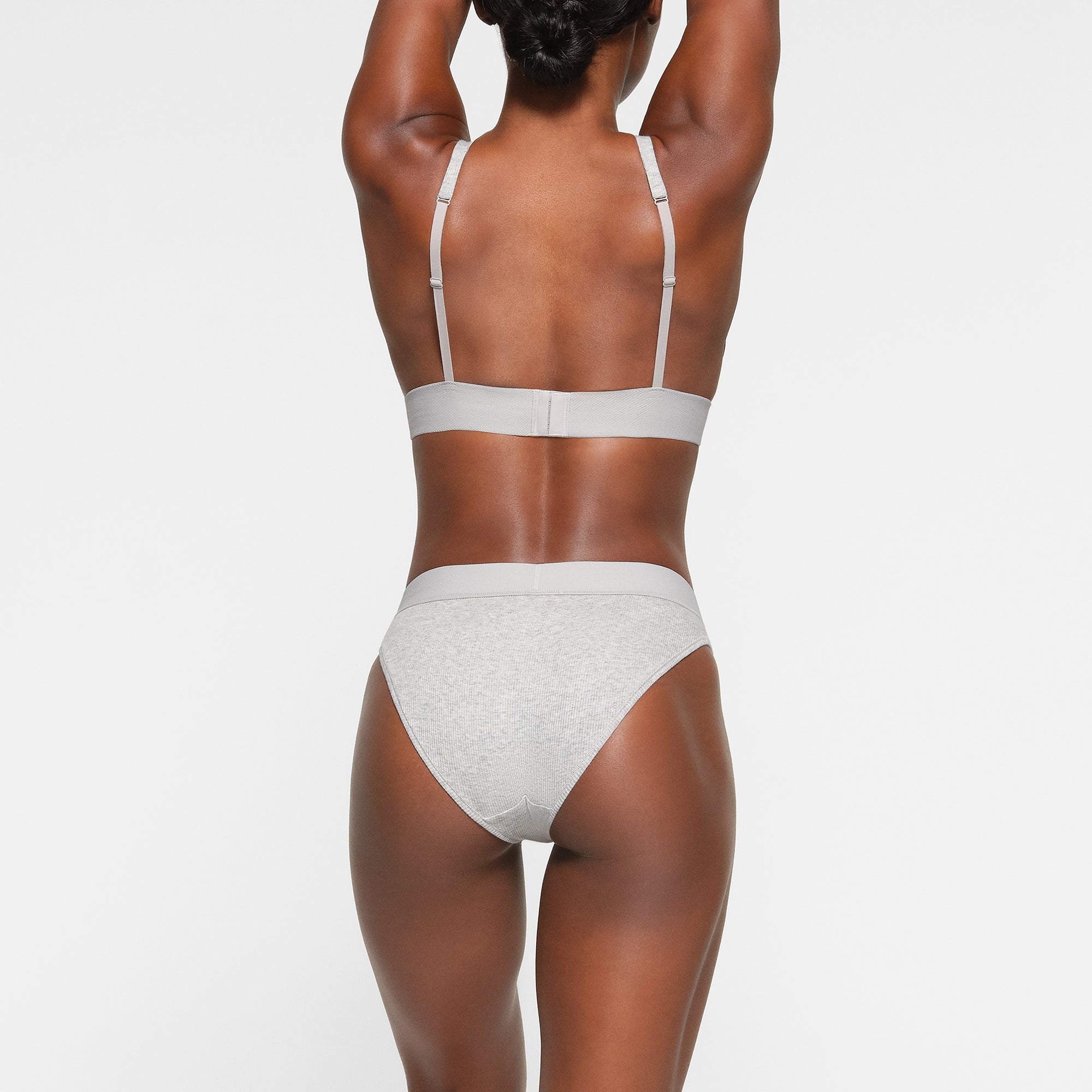 COTTON RIB BRIEF | LIGHT HEATHER GREY - Image 4