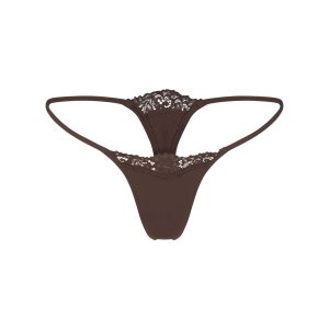 FITS EVERYBODY LACE STRING THONG | ESPRESSO
