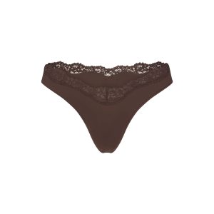 FITS EVERYBODY LACE DIPPED THONG | ESPRESSO
