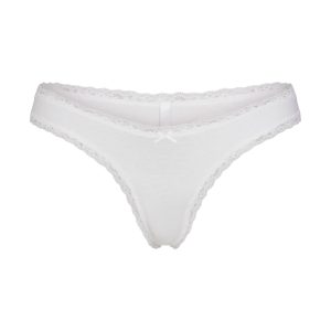 LIGHTWEIGHT COTTON LACE THONG | SNOW