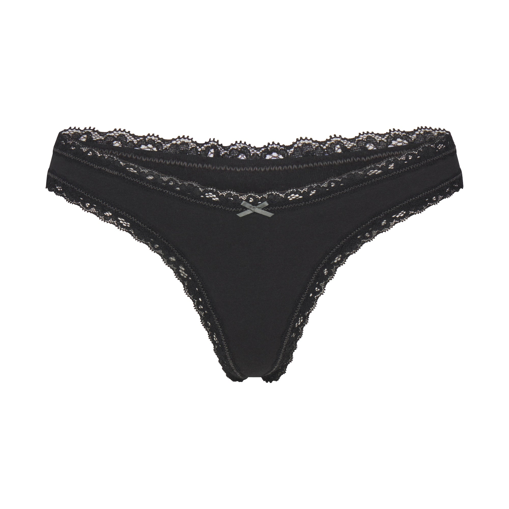 LIGHTWEIGHT COTTON LACE THONG | SOOT