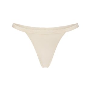 LIGHTWEIGHT COTTON LOGO PICOT THONG | BUTTER TONAL