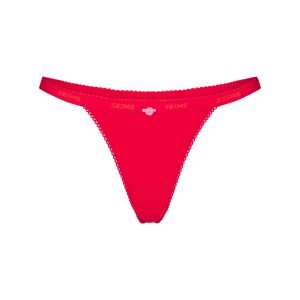 LIGHTWEIGHT COTTON LOGO PICOT THONG | RUBY TONAL