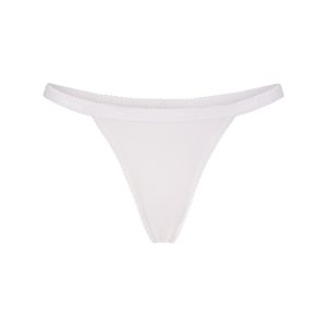 LIGHTWEIGHT COTTON LOGO PICOT THONG | SNOW