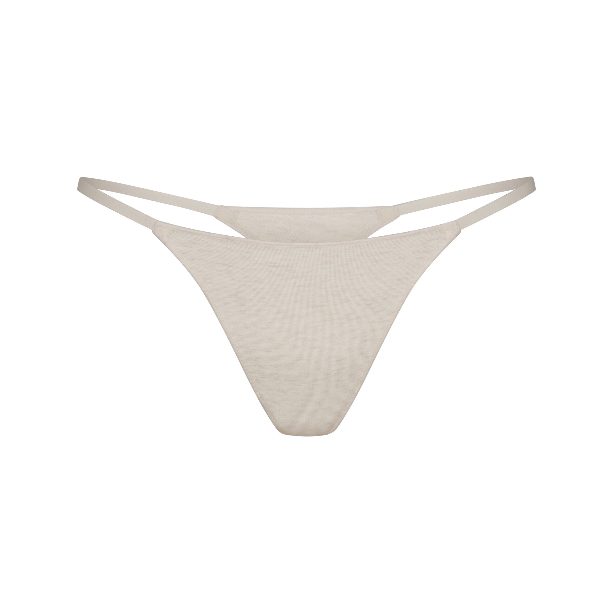 LIGHTWEIGHT COTTON STRING THONG | OATMEAL HEATHER