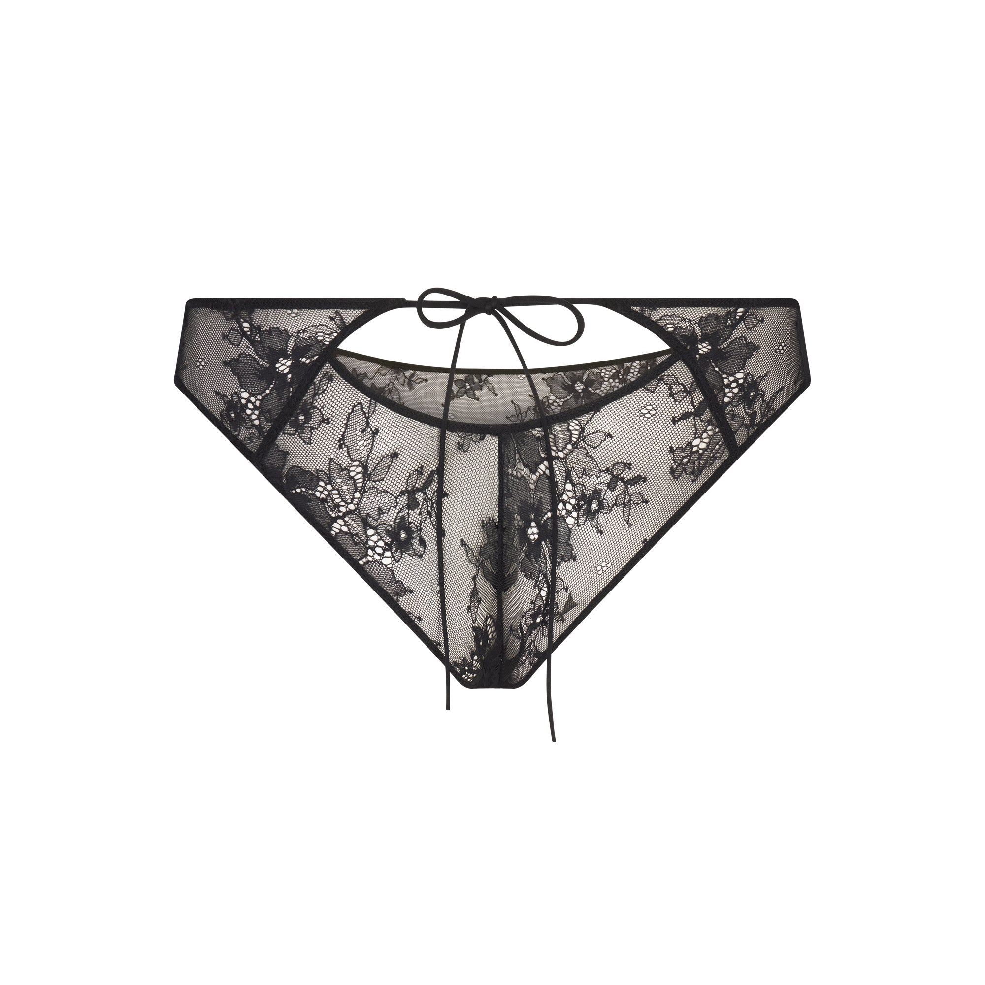 ULTRA FINE LACE PEEK-A-BOO BIKINI | ONYX - Image 6