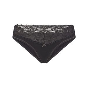 LIGHTWEIGHT COTTON WIDE LACE BRIEF | SOOT TONAL