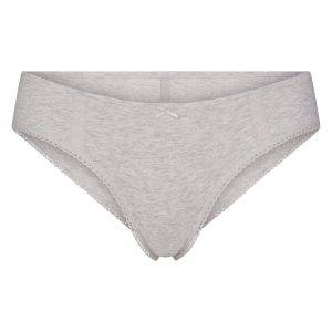 LIGHTWEIGHT COTTON LACE HIPSTER | LIGHT HEATHER GREY