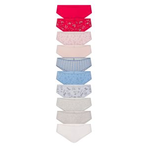LIGHTWEIGHT COTTON RUCHED BACK HIPSTER 10-PACK | DAINTY FLORAL MULTI
