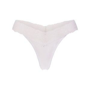 LIGHTWEIGHT COTTON WIDE LACE THONG | SNOW