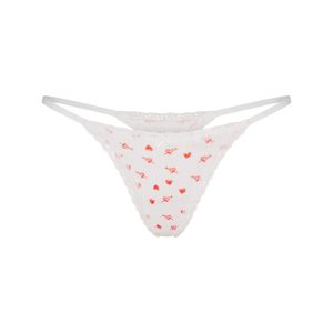 LIGHTWEIGHT COTTON POINTELLE LACE STRING THONG | SNOW ARROWED HEARTS