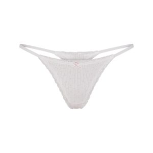 LIGHTWEIGHT COTTON POINTELLE LACE STRING THONG | SNOW PEONY PIN DOT