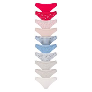LIGHTWEIGHT COTTON THONG 10-PACK | DAINTY FLORAL MULTI