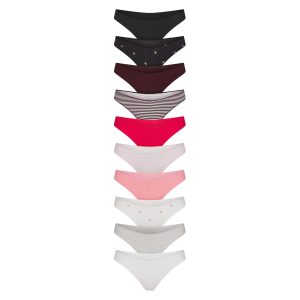 LIGHTWEIGHT COTTON THONG 10-PACK | MICRO DOT FLORAL MULTI