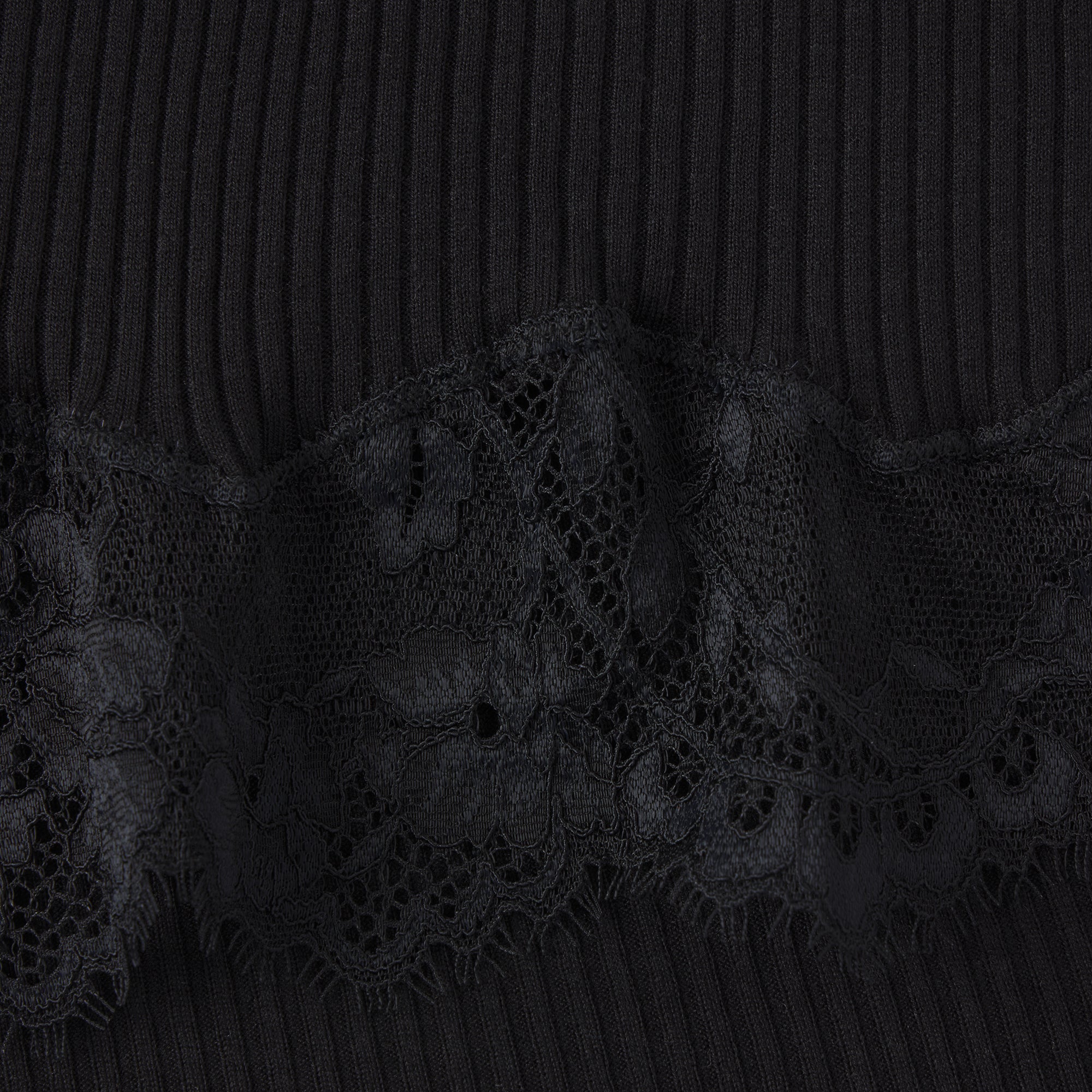 RIB KNIT LACE MINI SKIRT | OBSIDIAN - Image 6