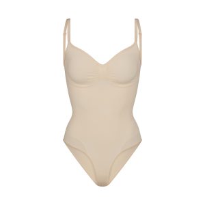 SEAMLESS SCULPT BRIEF BODYSUIT | SAND