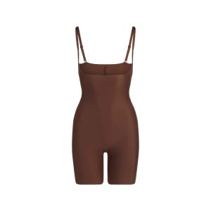 SKIMS BODY CORE SCULPT OPEN BUST MID THIGH BODYSUIT | COCOA