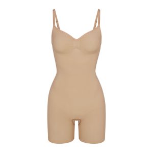 SEAMLESS SCULPT MID THIGH BODYSUIT | CLAY