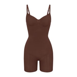 SEAMLESS SCULPT MID THIGH BODYSUIT | COCOA