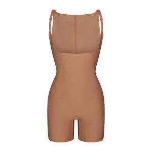 SKIMS BODY CORE SCULPT BACK SMOOTHING OPEN BUST MID THIGH BODYSUIT | SIENNA